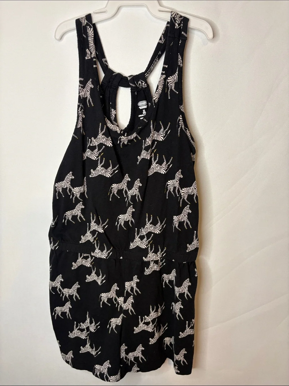 Old Navy Black Zebra Print Girls One-Piece Romper M (8)